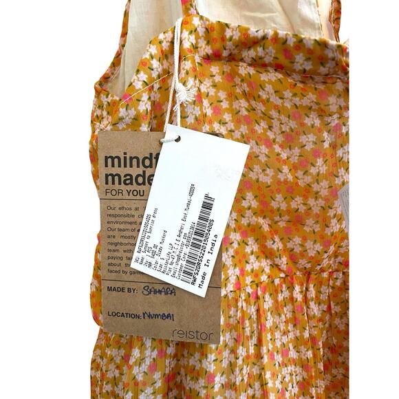 Reistor‎ Sunset to Sunrise Dress Size Small Sleeveless Tiered Orange Floral NWT - Picture 8 of 10